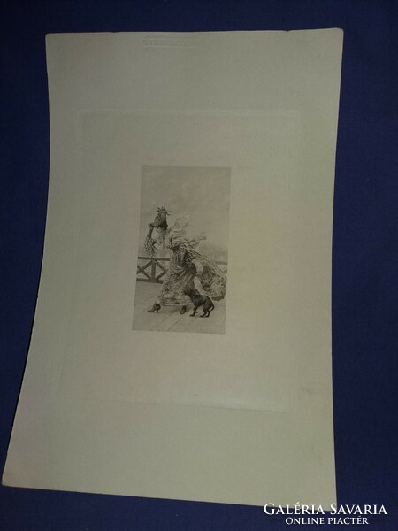 Antik 1904 Bécs Wien fénynyomat litográfia BLECHINGER & LEYKAUF : A Négy Évszak 4 képen egyben