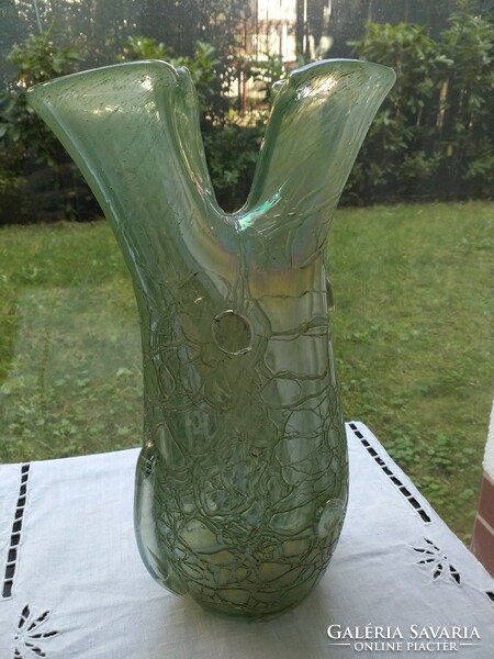 Special opal green vase Murano 1980