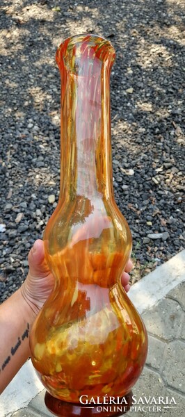 Nagy méretű Muránói üvegváza narancssárgás színvilág