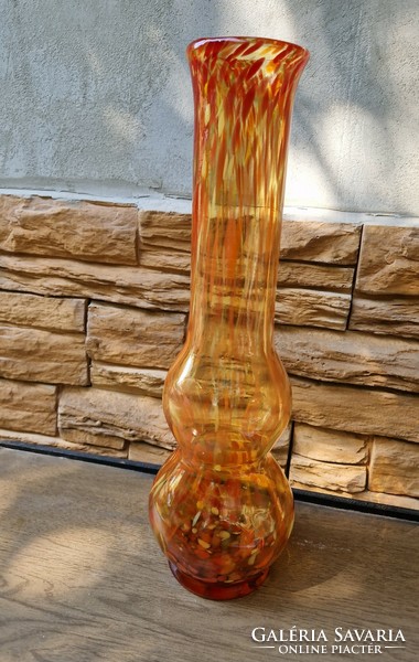 Large Murano glass vase, orange color scheme