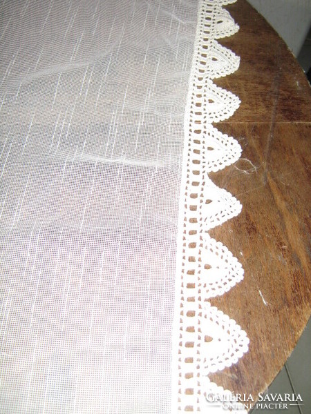 Beautiful hand crocheted lace vintage & provence style tall curtains