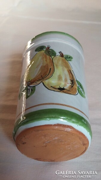 Ceramic cup with an apple and pear pattern