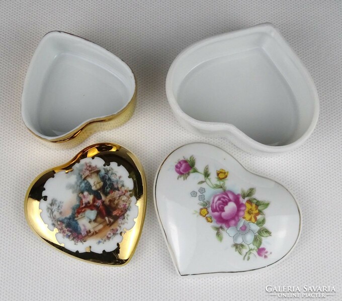 1O633 heart-shaped porcelain bonbonier 2 pieces