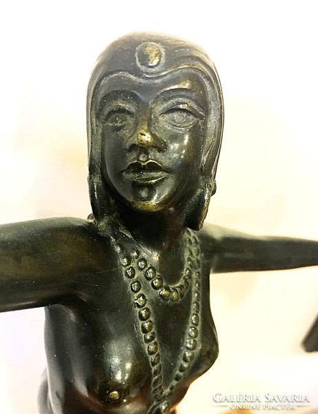 Art deco táncoslány,bronz szobor,1920-s évek