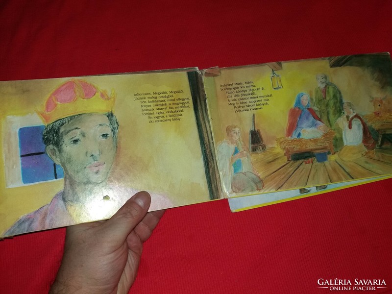 Régi leporellós verses könyv NEMCSAK gyermekeknek - József Attila :Betlehemi királyok képek szerint