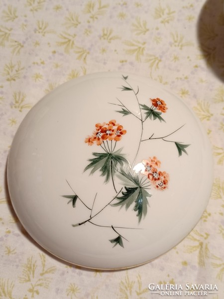 Hand painted porcelain bonbonier marked