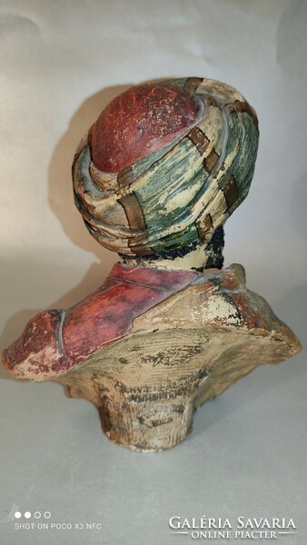 Goldscheider turbaned terracotta ceramic male head marked original damaged