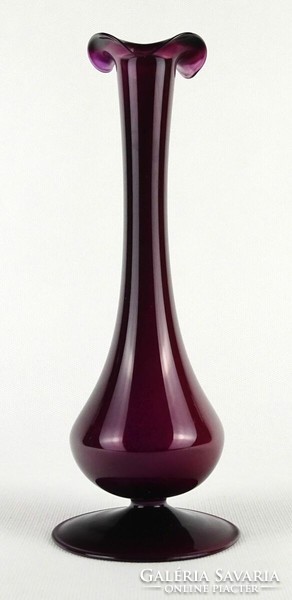 1O673 flawless purple base blown glass vase 20.5 Cm