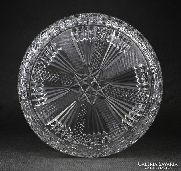1O559 Nagyméretű kristály asztalközép kínáló tál gyümölcsös tál