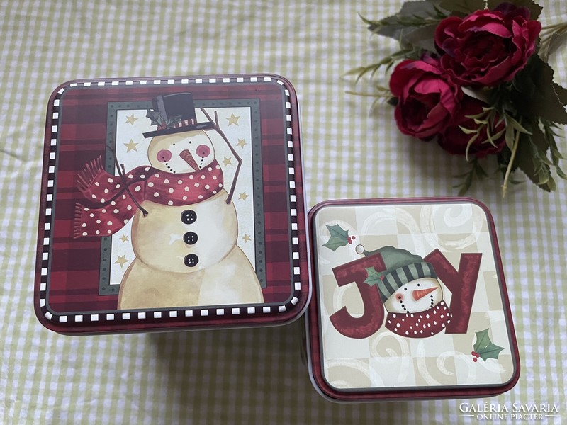 New! Christmas metal boxes with winter scene