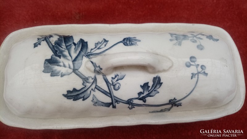 Antique faience toothbrush holder (chrysanthéme)