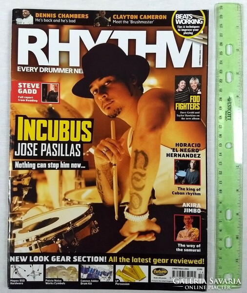 Rhythm magazin 02/Karácsony Incubus Steve Gadd Foo Fighters Akira Jimbo