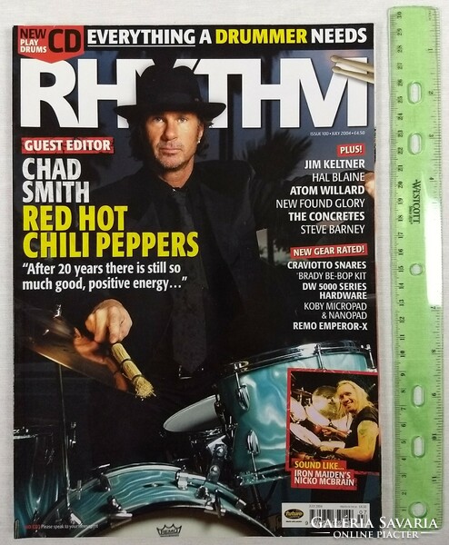Rhythm magazine 04/7 red hot chili peppers jim keltner atom willard concretes iron maiden