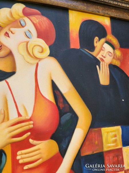 Art deco painting - dancing couples