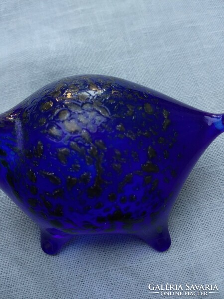 Fenton blue művész üveg kacsa