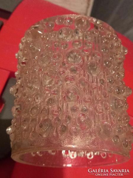 Retro NDK-s csillárba, búra pótlás, rücskös üvegből, Leuchten retro design függő csillár