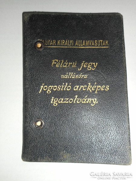 Régi vasúti igazolvány IMagyar Kir. Állalmvasutak 1931-35)