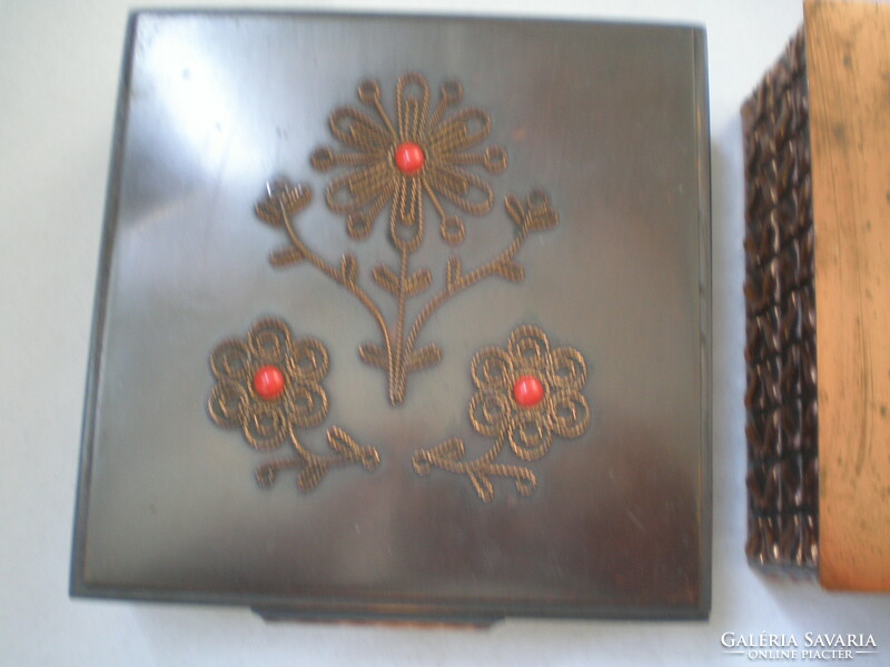 3 pieces of red copper box, card holder collected! !