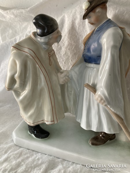 Herend porcelain statue / farewell shepherds