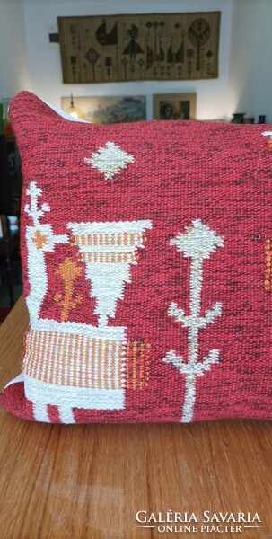 Retro Hungarian woven fabric, upholstery, decorative pillow. German year