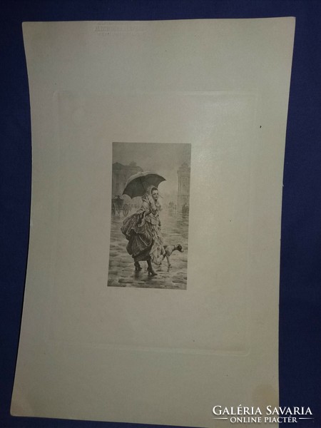 Antik 1904 Bécs Wien fénynyomat litográfia BLECHINGER & LEYKAUF : A Négy Évszak 4 képen egyben