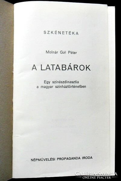 Péter Molnár gal: the latabars. An acting dynasty in Hungarian theater history