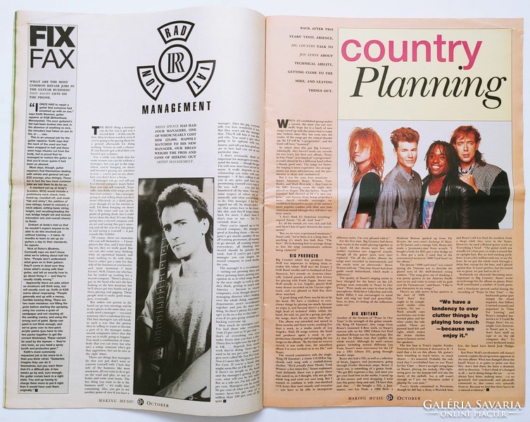 Making Music magazin 88/10 New Order Big Country Brian Spence Talk Talk The Band Bon Jovi