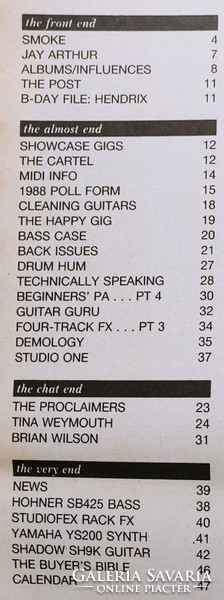 Making Music magazin 88/11 Talking Heads Tina Weymouth Proclaimers Brian Wilson Keith Richards U2 Ye