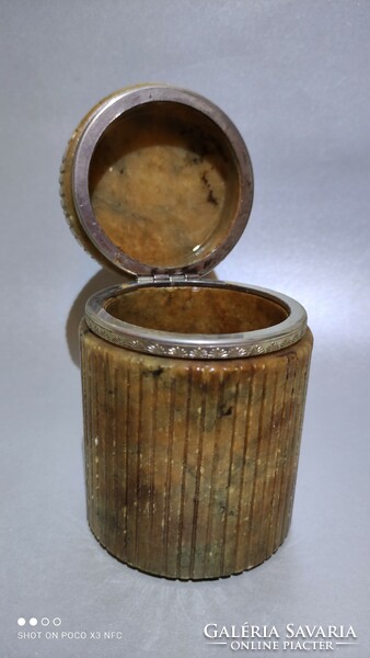 Marked original romano bianchi alabaster box with metal fittings