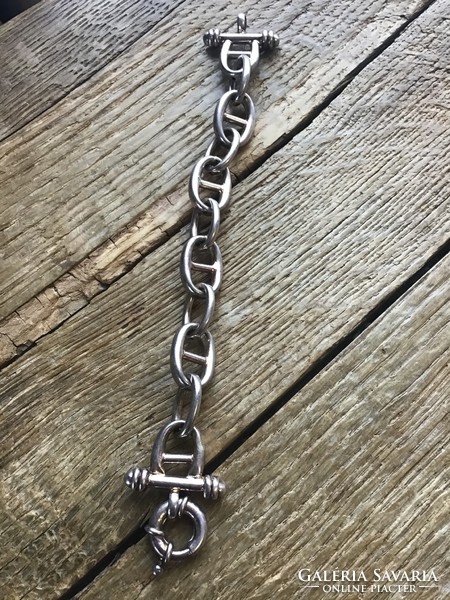 Silver plated metal bracelet