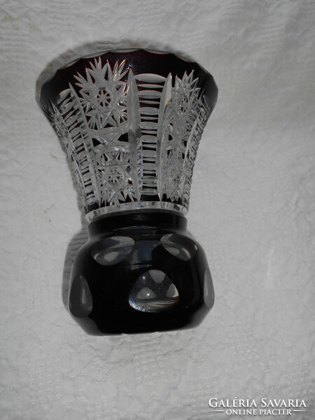 Thick, massive crystal vase - bider style