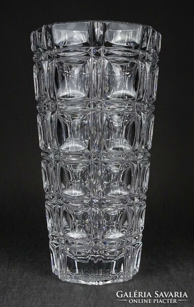 1O622 Régi nagyméretű préselt üveg váza 21 cm