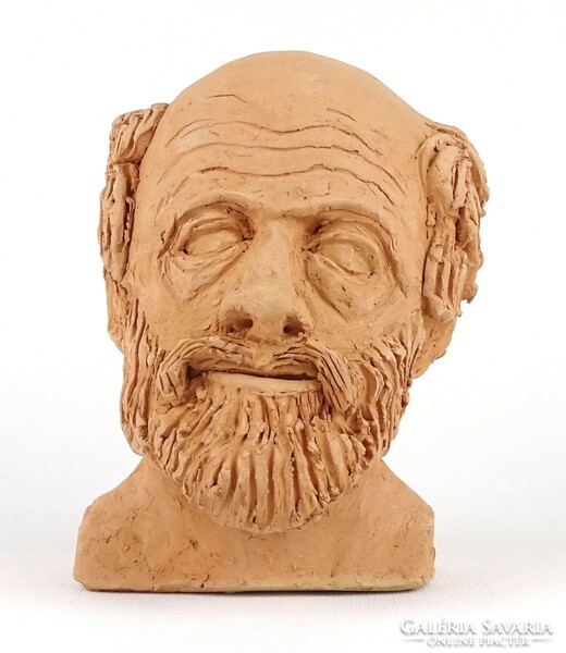 1O495 dorogi f.: Hippocrates clay bust 17.5 Cm 2002