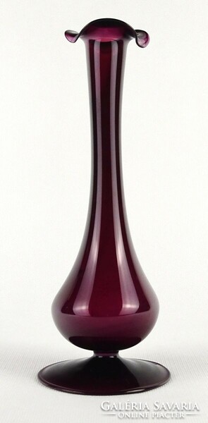 1O673 flawless purple base blown glass vase 20.5 Cm