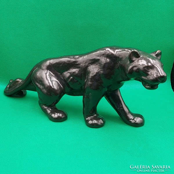 Rare collectible ceramic black panther figure