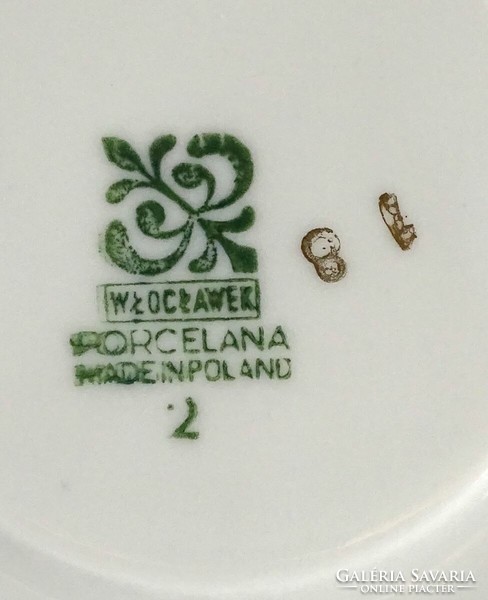 1O562 Jelzett aranyozott lengyel porcelán kávéskészlet