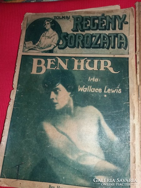 Antik Lewis Wallace : BEN HUR folytatásos regény újság formátum 7db egyben képek szerint TOLNAI