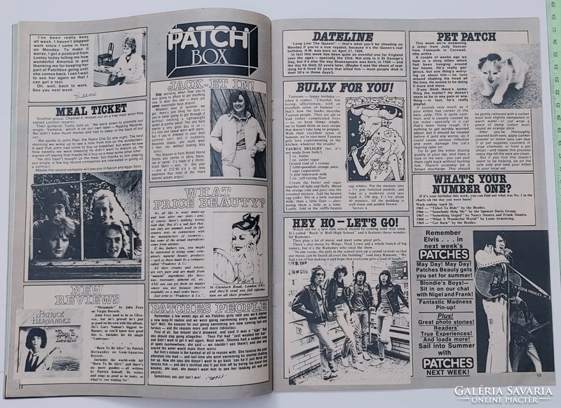 Patches magazine 80/4/26 andy summers (the police) + purple hearts posters