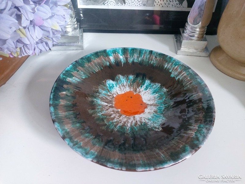 Beautiful colors, old, perfect hanging bowl, table center 28.5 cm