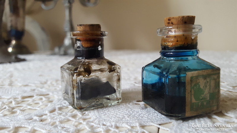 2 Small old inkwells