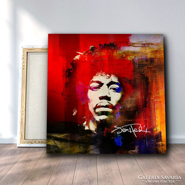Jimi Hendrix limitált művésznyomat, 50x50 cm