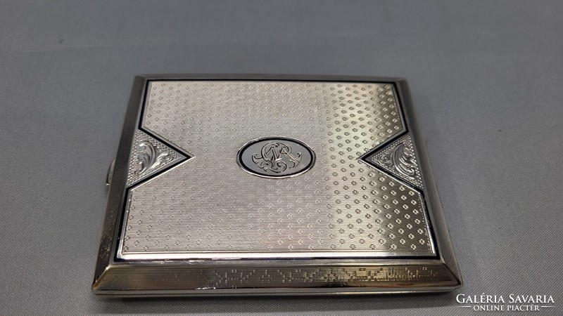 Silver cigarette holder box, cigarette tray