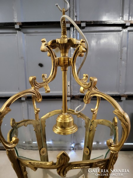 Rococo copper chandelier, carriage lamp