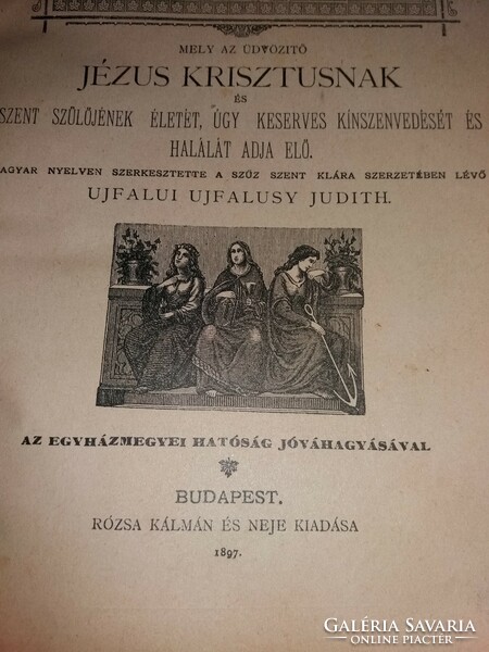 Antique 1897 Ujfalu Újfalusy Judith mirror without macula with Jesus Christ ..Collectors of 1st Edition