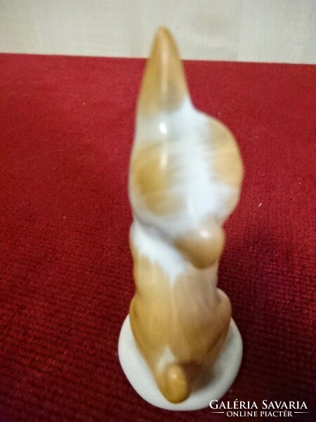 Aquincum porcelain figurine, dog standing on two legs. Jokai.