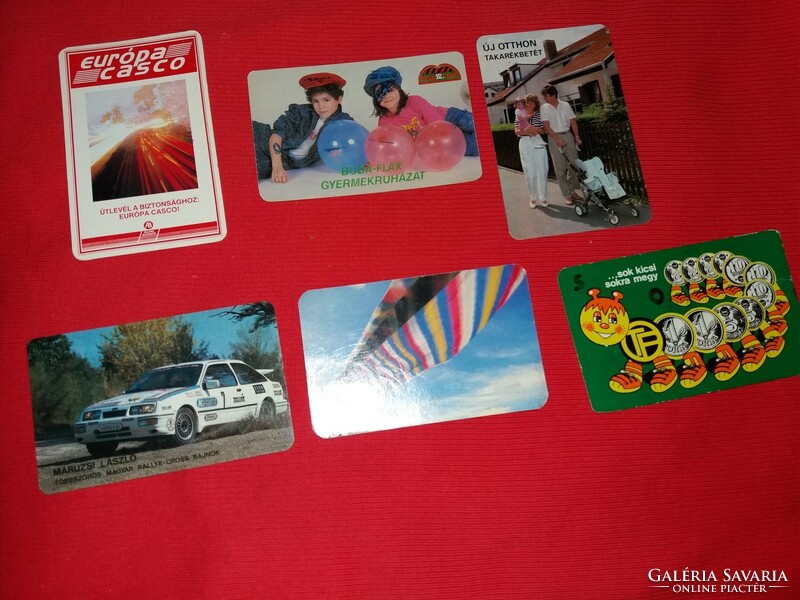 1987 - 1991 Maruzsi László rally Vegyes magyar reklám kártyanaptár 6 darab egyben a képek szerint