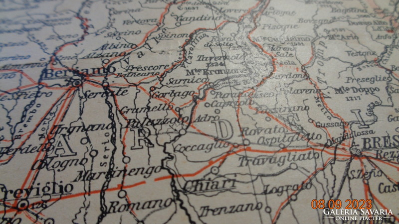 Hadi térkép a Monarchia idejéből  1905   É.- Olaszország -Dél- Tirol  -Velencei öböl  42 x 29 cm