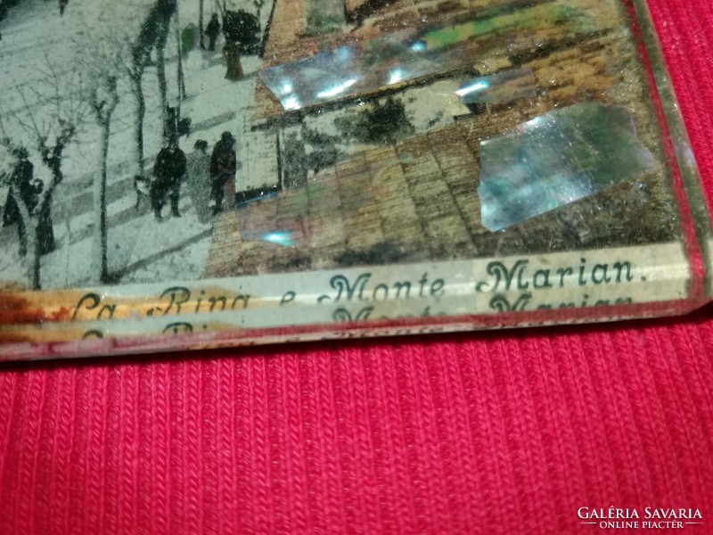 19.sz. gyöngyházas asztali levélnehezék Abbázia Monte Marian kikötő ma Split része a képek szerint