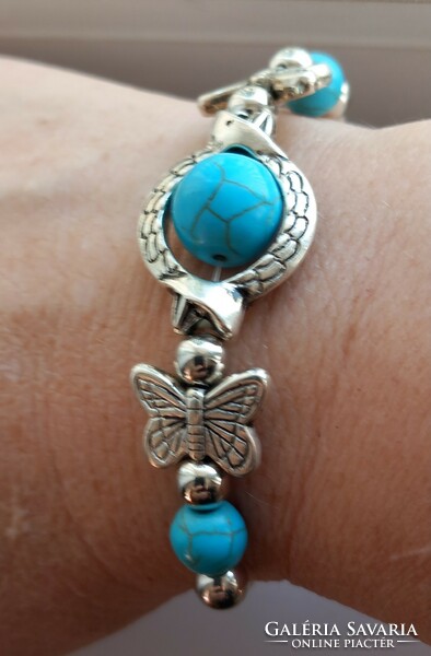 Faux turquoise butterfly bracelet