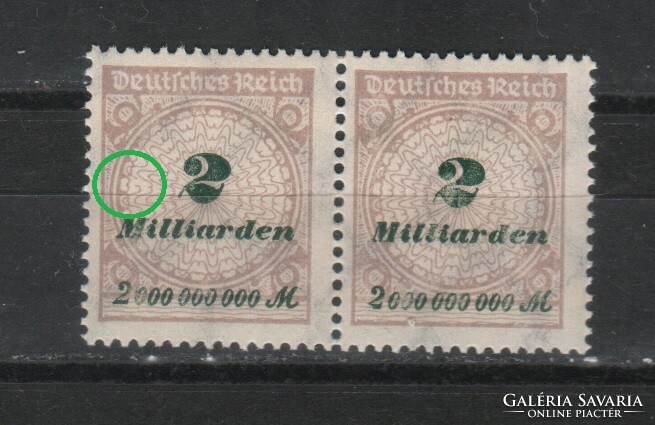 Misprints, curiosities 1265 (reich) mi 326 a p ht 3.90 euros postage